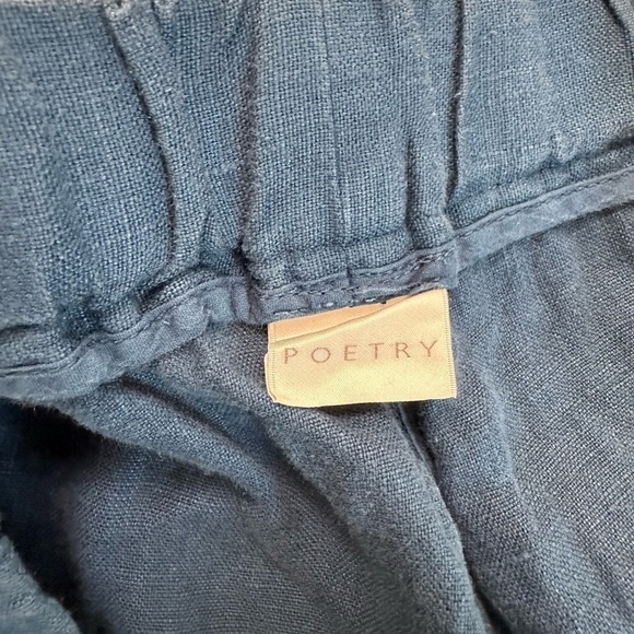 Poetry Women’s Pull On Pants 100% Linen Size 16 Leg Pockets - Picture 15 of 16